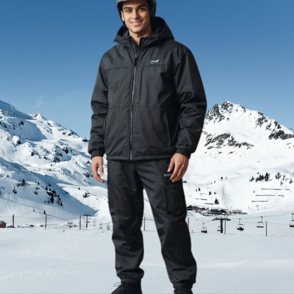 Columbia warm insulated black nylon ski /snow outdoor Gorpcore pants Sz XL - Picture 1 of 8